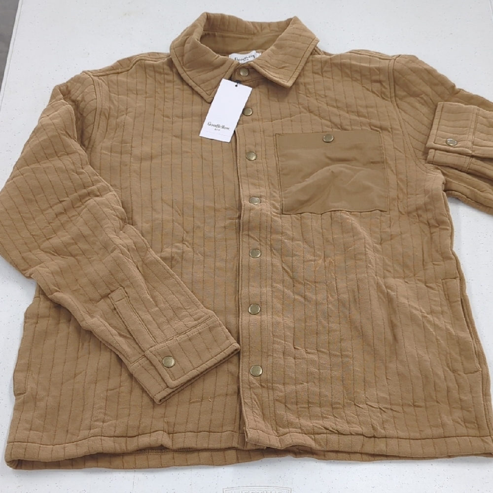 Goodfellow & Co Men's Light Brown Quilted Shirt Jacket